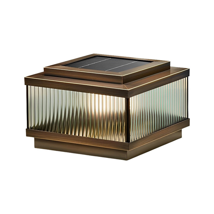 Square Solar Fence Post Light - Modern Outdoor LED Lighting, Wireless Garden Lamp