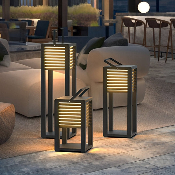 Square Portable Lawn Lamp - Modern Outdoor Accent Light for Garden, Patio, and Pathway Illumination
