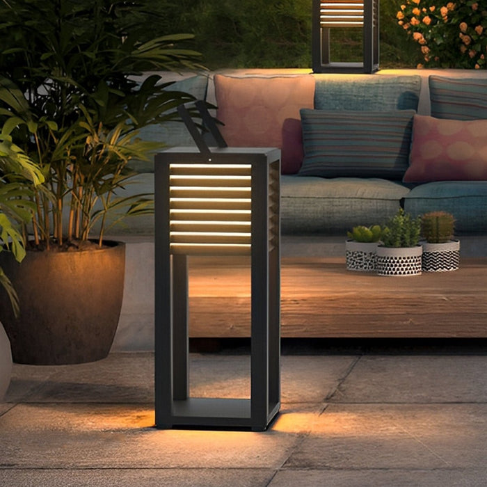 Square Portable Lawn Lamp - Modern Outdoor Accent Light for Garden, Patio, and Pathway Illumination
