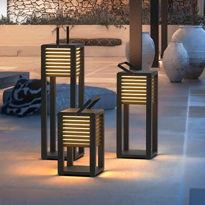 Square Portable Lawn Lamp - Modern Outdoor Accent Light for Garden, Patio, and Pathway Illumination