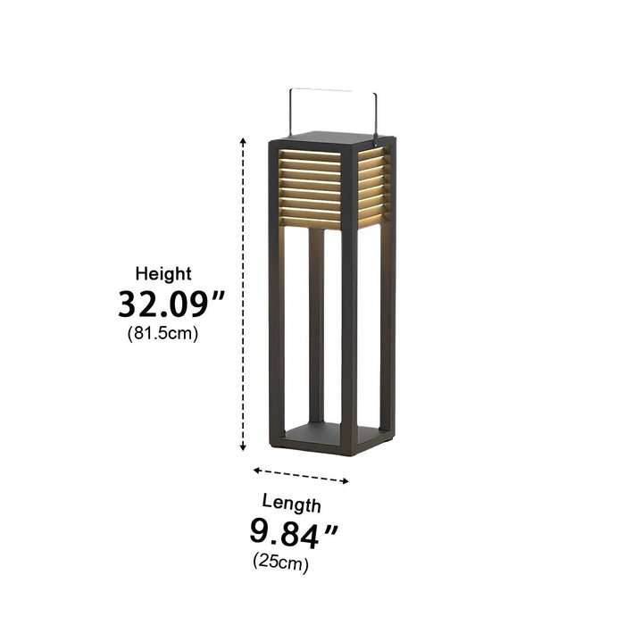 Square Portable Lawn Lamp - Modern Outdoor Accent Light for Garden, Patio, and Pathway Illumination