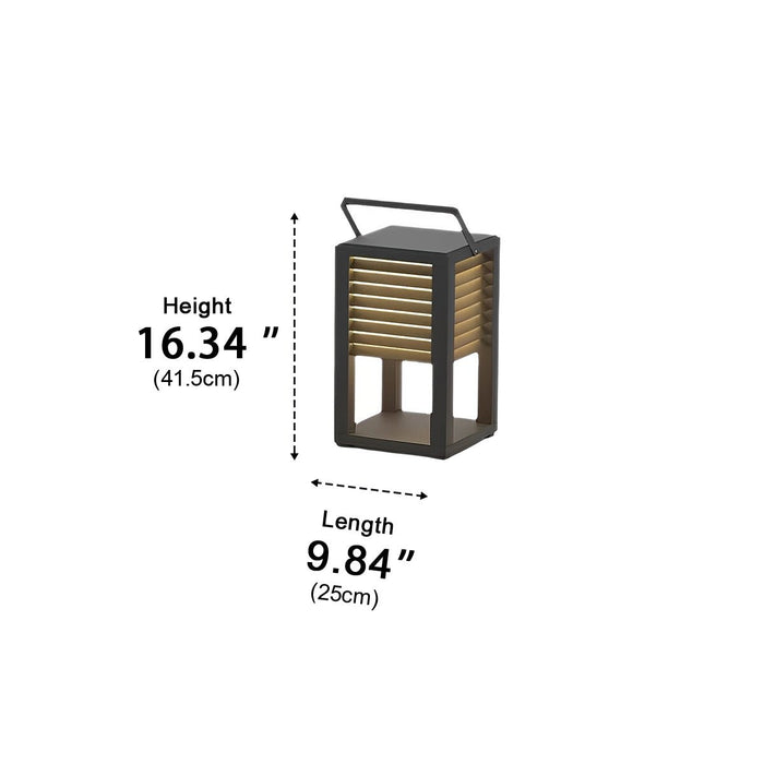Square Portable Lawn Lamp - Modern Outdoor Accent Light for Garden, Patio, and Pathway Illumination