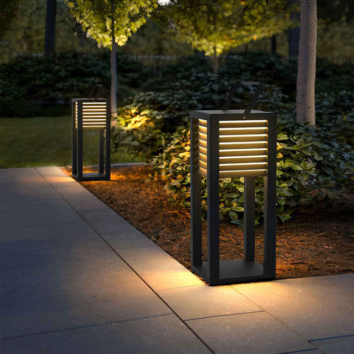 Square Portable Lawn Lamp - Modern Outdoor Accent Light for Garden, Patio, and Pathway Illumination