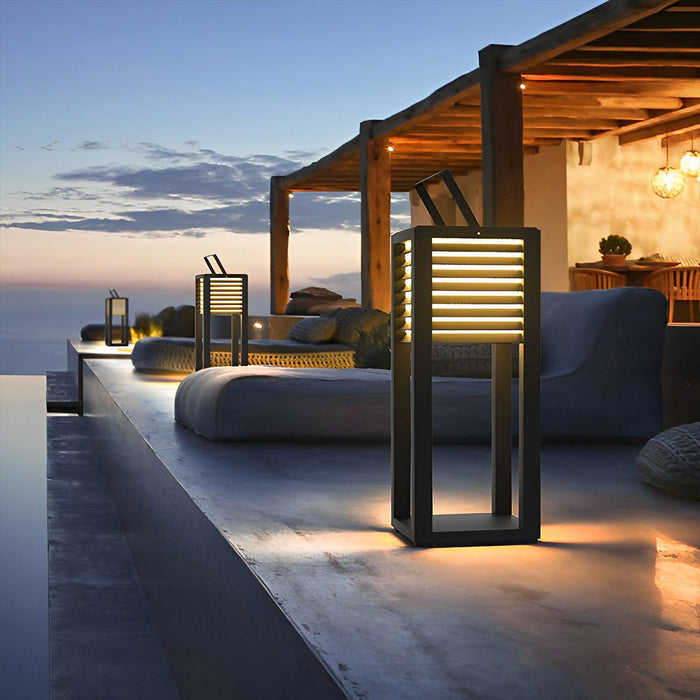 Square Portable Lawn Lamp - Modern Outdoor Accent Light for Garden, Patio, and Pathway Illumination