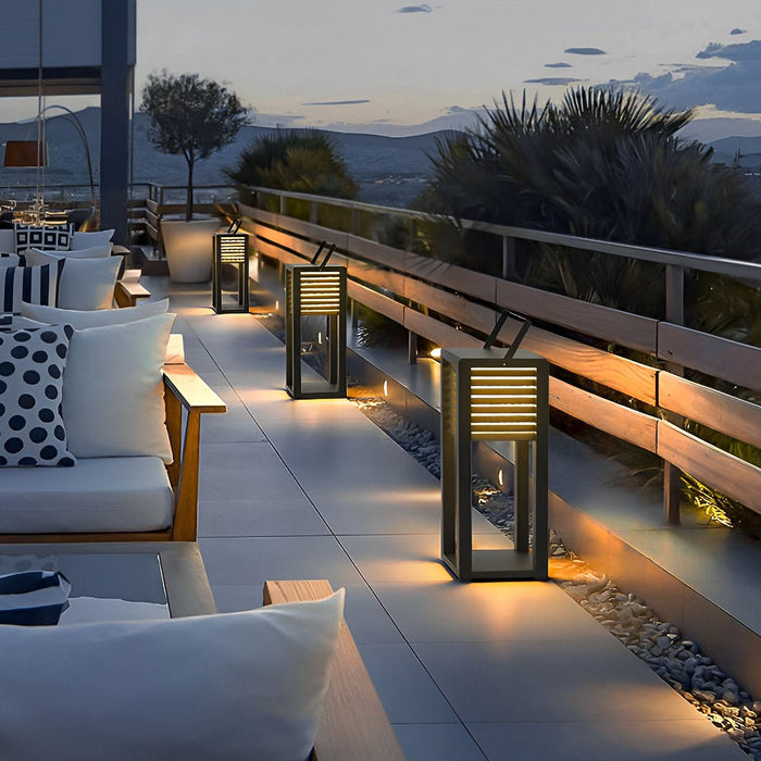 Square Portable Lawn Lamp - Modern Outdoor Accent Light for Garden, Patio, and Pathway Illumination
