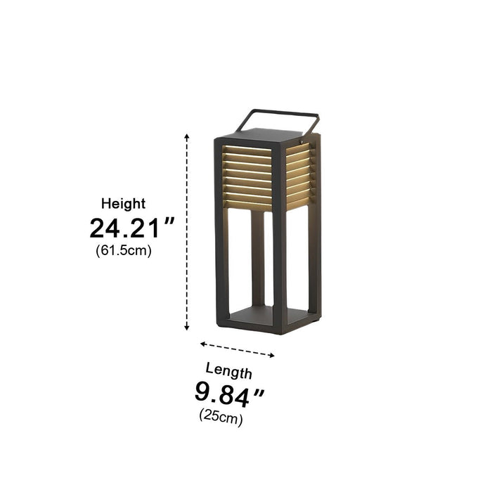 Square Portable Lawn Lamp - Modern Outdoor Accent Light for Garden, Patio, and Pathway Illumination