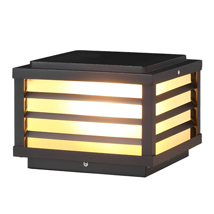 Solar Powered LED Fence Post Light, Waterproof Dusk to Dawn Security Cap for Deck/Patio/Yard