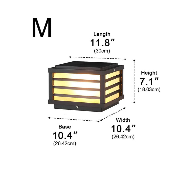 Solar Powered LED Fence Post Light, Waterproof Dusk to Dawn Security Cap for Deck/Patio/Yard
