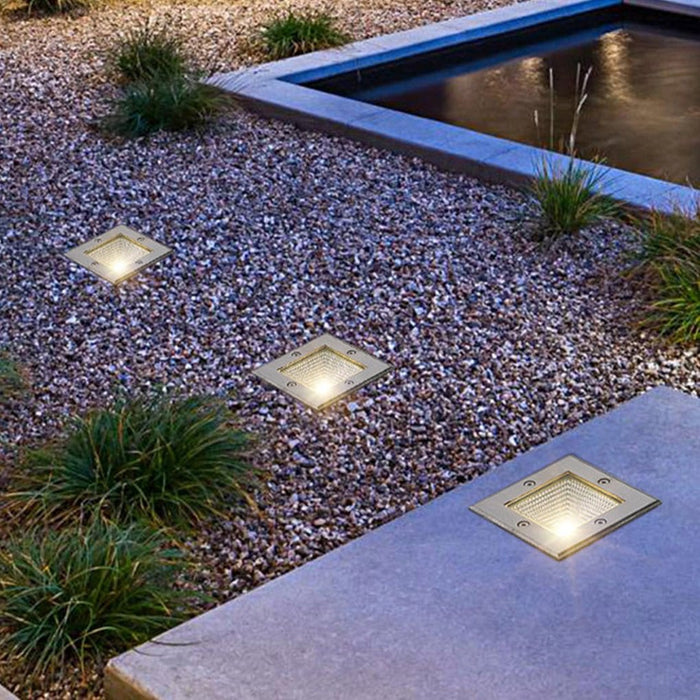 Square Waterproof LED Embedded Ground Lights for Outdoor Lawn Garden