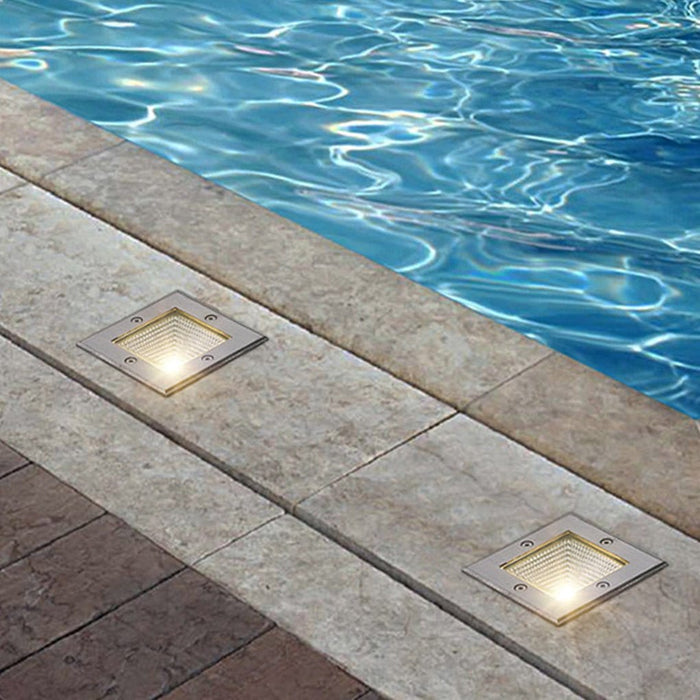 Square Waterproof LED Embedded Ground Lights for Outdoor Lawn Garden