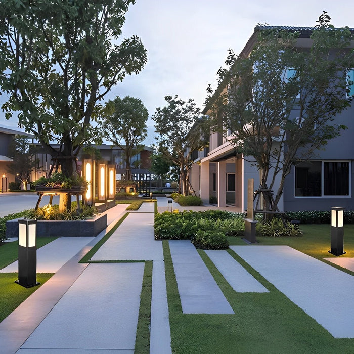 Solar LED Path Light, Square Waterproof Post Lamp, Dusk to Dawn Outdoor Walkway/Garden/Yard Lighting