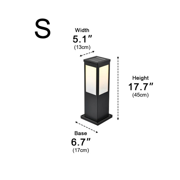 Solar LED Path Light, Square Waterproof Post Lamp, Dusk to Dawn Outdoor Walkway/Garden/Yard Lighting
