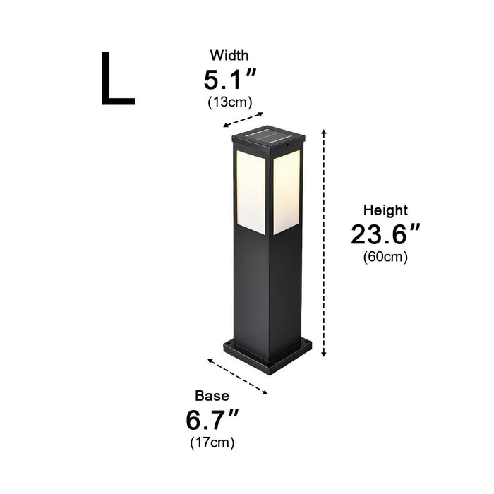 Solar LED Path Light, Square Waterproof Post Lamp, Dusk to Dawn Outdoor Walkway/Garden/Yard Lighting