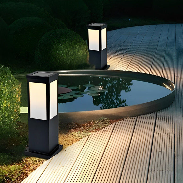 Solar LED Path Light, Square Waterproof Post Lamp, Dusk to Dawn Outdoor Walkway/Garden/Yard Lighting