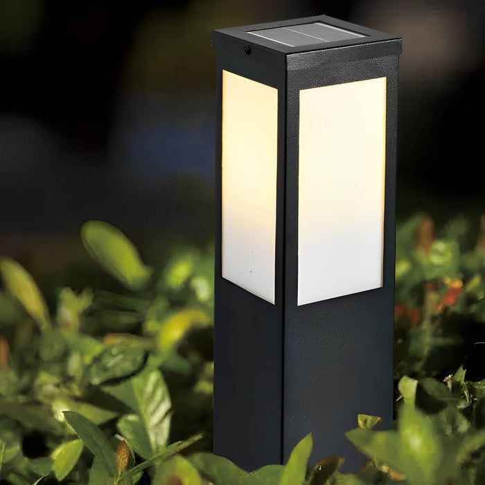 Solar LED Path Light, Square Waterproof Post Lamp, Dusk to Dawn Outdoor Walkway/Garden/Yard Lighting