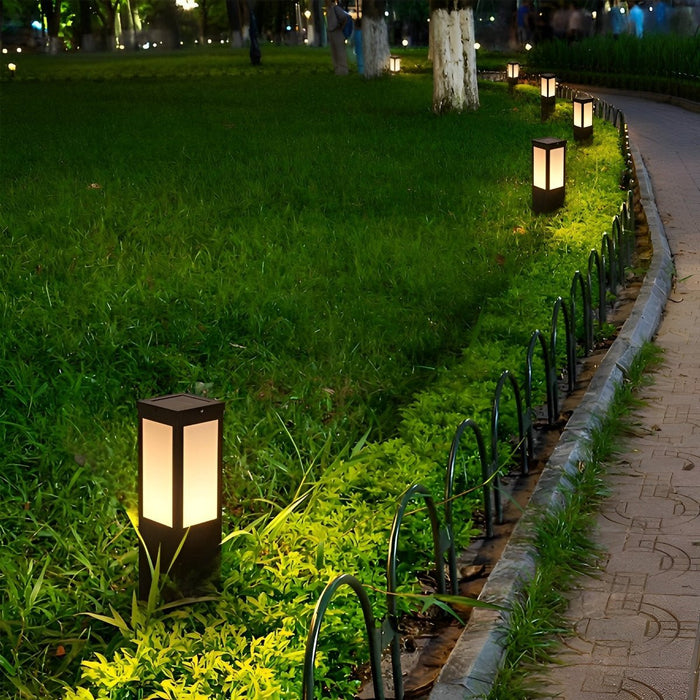 Solar LED Path Light, Square Waterproof Post Lamp, Dusk to Dawn Outdoor Walkway/Garden/Yard Lighting