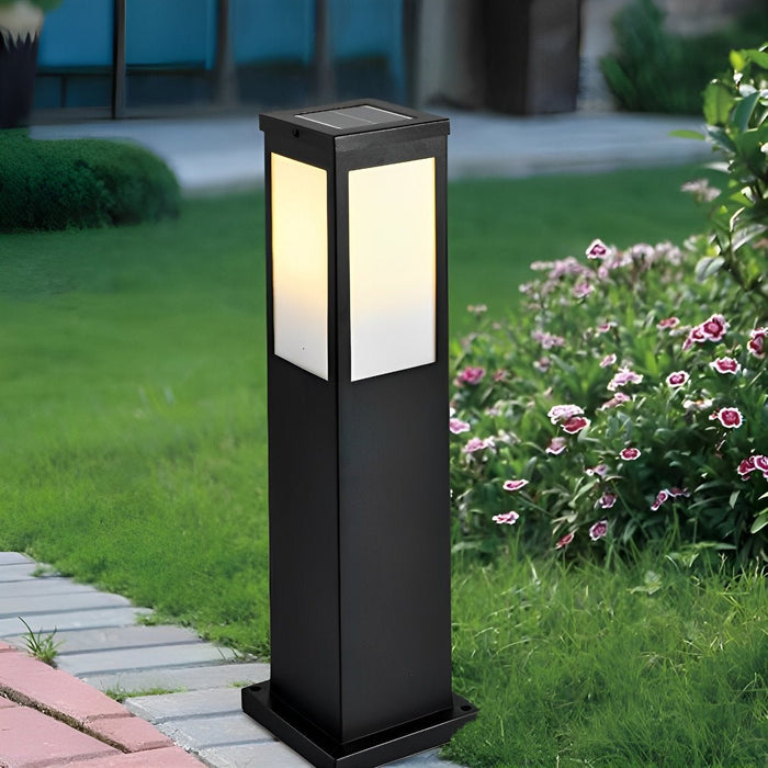Solar LED Path Light, Square Waterproof Post Lamp, Dusk to Dawn Outdoor Walkway/Garden/Yard Lighting