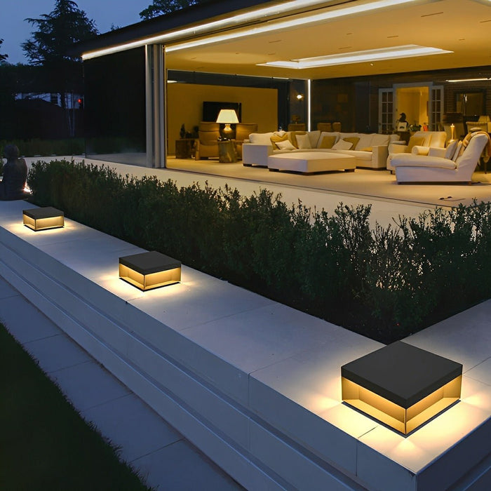 Solar/Hardwired LED Post Light, IP65 Waterproof, Modern Stainless Steel for Gate/Fence/Yard