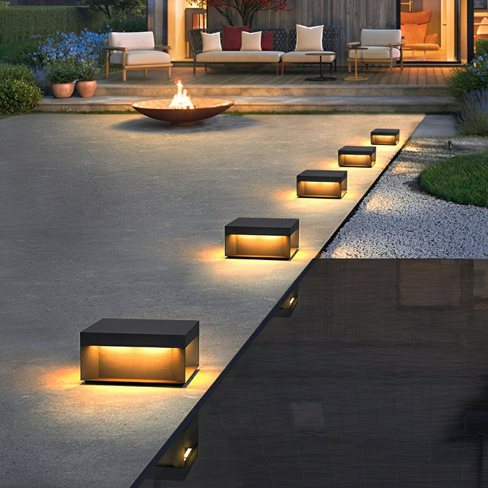 Solar/Hardwired LED Post Light, IP65 Waterproof, Modern Stainless Steel for Gate/Fence/Yard