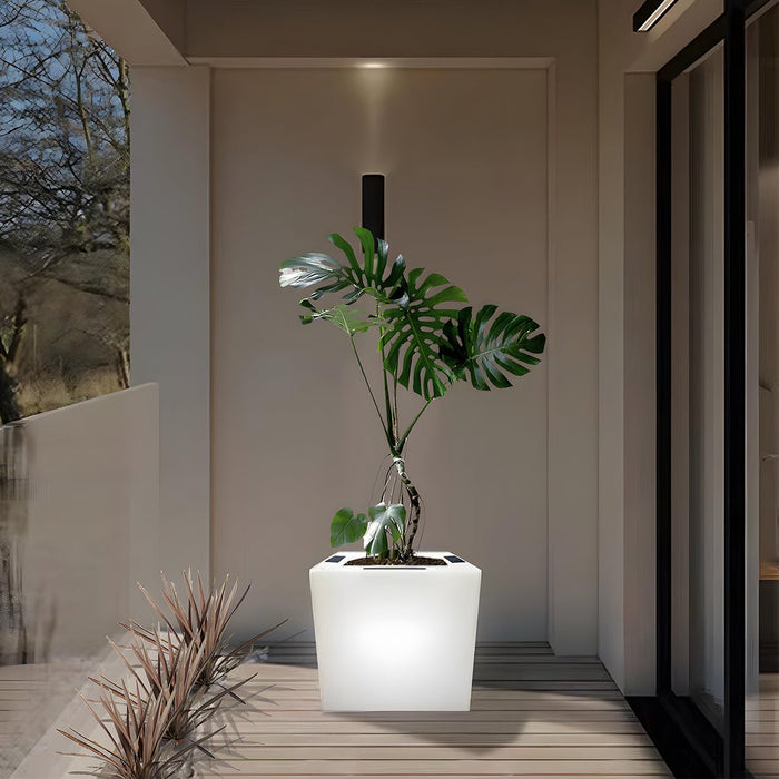 Solar Powered LED Flower Pot Light, Square Waterproof, Outdoor/Indoor Garden, Patio/Deck Accent