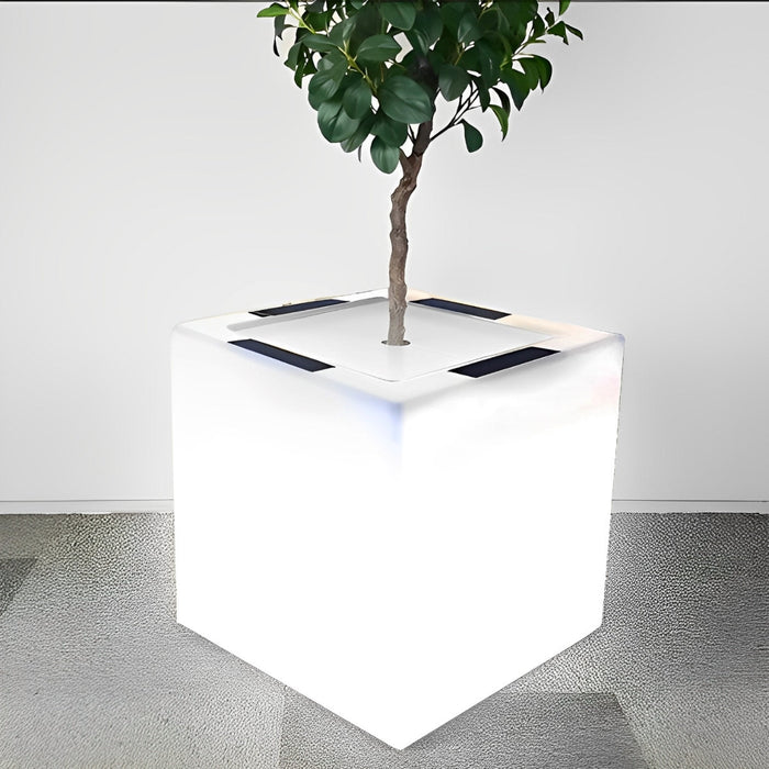 Solar Powered LED Flower Pot Light, Square Waterproof, Outdoor/Indoor Garden, Patio/Deck Accent