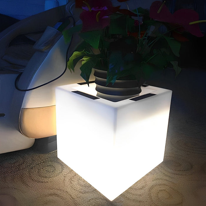 Solar Powered LED Flower Pot Light, Square Waterproof, Outdoor/Indoor Garden, Patio/Deck Accent