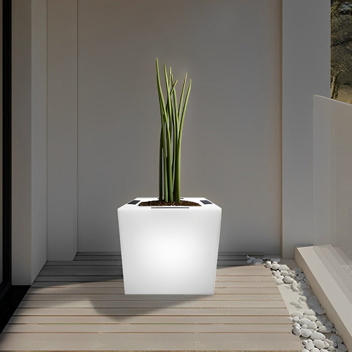 Solar Powered LED Flower Pot Light, Square Waterproof, Outdoor/Indoor Garden, Patio/Deck Accent