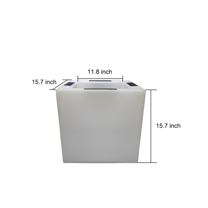 Solar Powered LED Flower Pot Light, Square Waterproof, Outdoor/Indoor Garden, Patio/Deck Accent