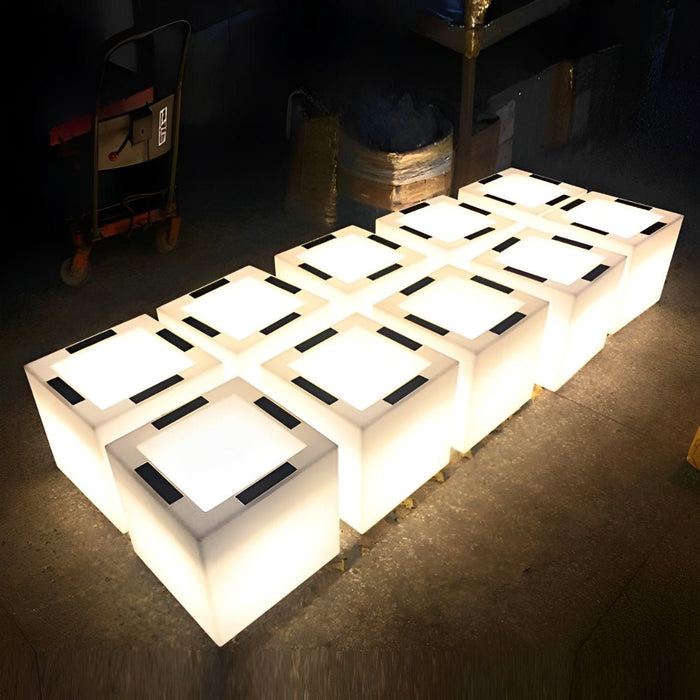 Solar Powered LED Flower Pot Light, Square Waterproof, Outdoor/Indoor Garden, Patio/Deck Accent