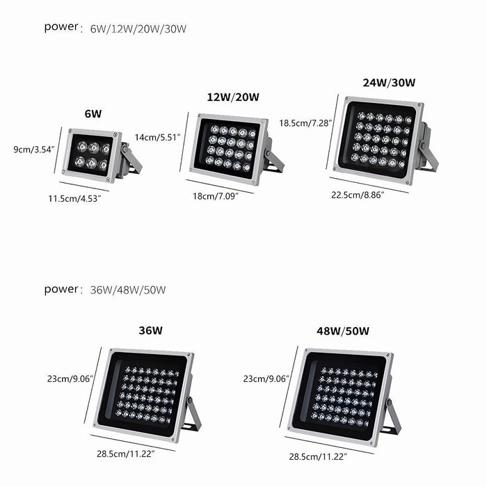 Outdoor LED Spot Light, Square Waterproof RGB Landscape Wall Wash, Super Bright, Adjustable Beam for Tree/Building Exterior/Yard