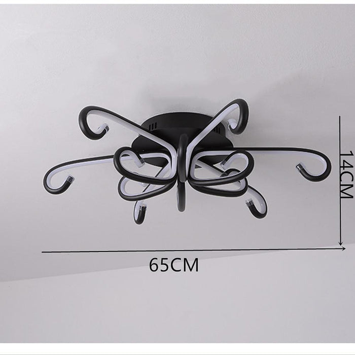 Curves Flush Mount Ceiling Light Modern Abstract LED Light
