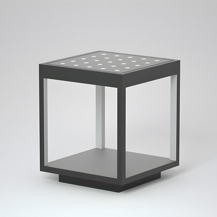 Solar Dusk to Dawn LED Post Light, Stainless Steel Waterproof, Square Hollow for Patio/Yard/Fence