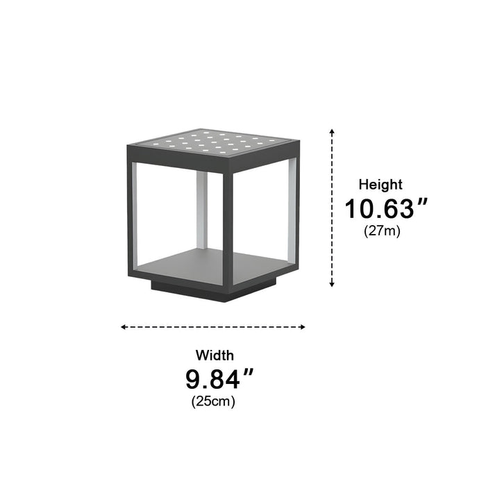 Solar Dusk to Dawn LED Post Light, Stainless Steel Waterproof, Square Hollow for Patio/Yard/Fence