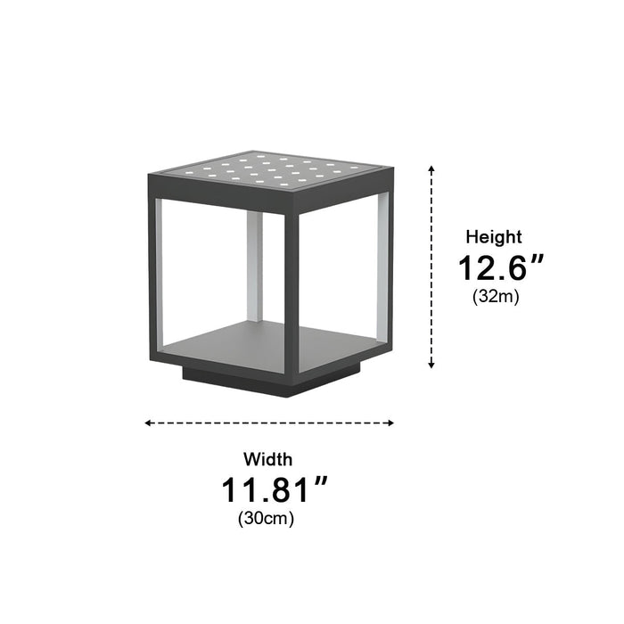 Solar Dusk to Dawn LED Post Light, Stainless Steel Waterproof, Square Hollow for Patio/Yard/Fence