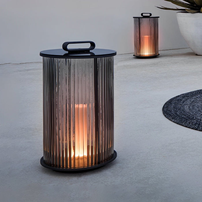 Solar-Powered Cylindrical Lantern, Waterproof Portable Light for Patio/Garden/Pathway