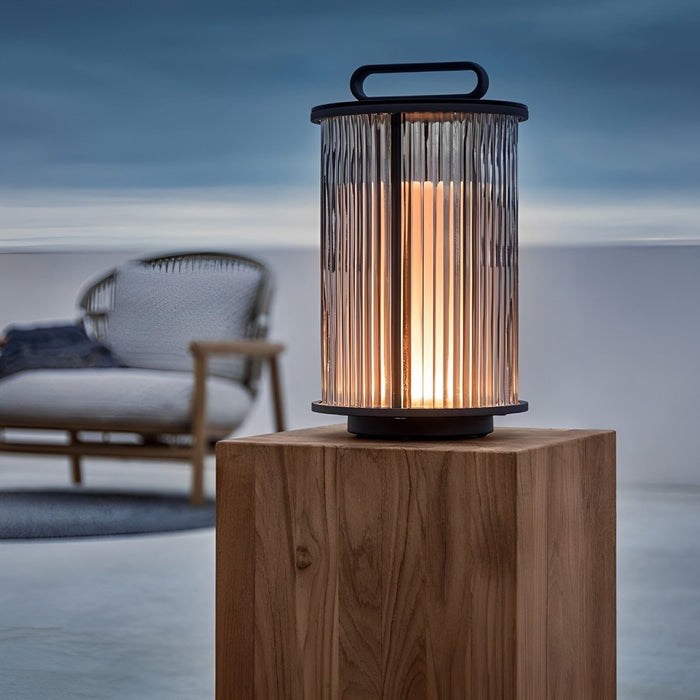 Solar-Powered Cylindrical Lantern, Waterproof Portable Light for Patio/Garden/Pathway