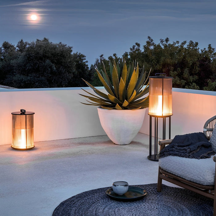 Solar-Powered Cylindrical Lantern, Waterproof Portable Light for Patio/Garden/Pathway