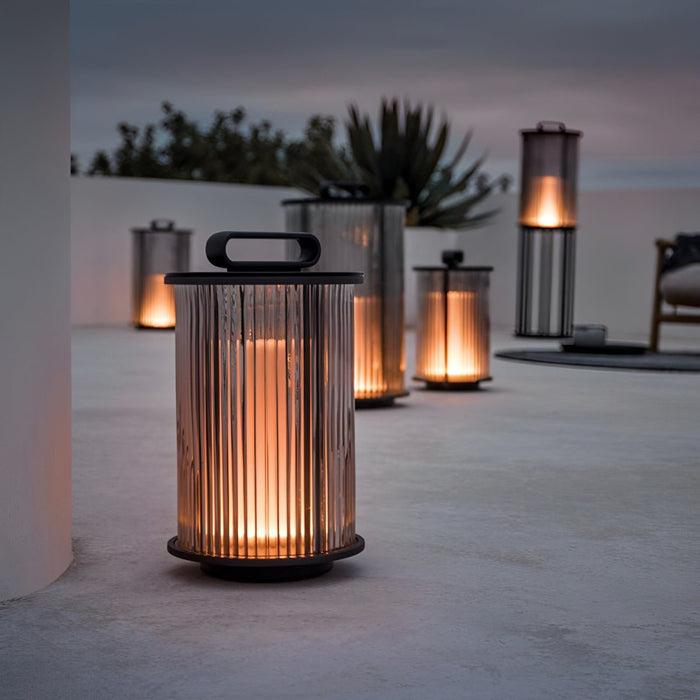 Solar-Powered Cylindrical Lantern, Waterproof Portable Light for Patio/Garden/Pathway