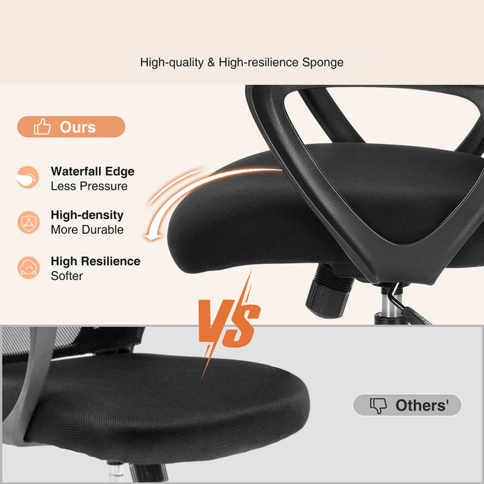 Tall Ergonomic Office Chair - Adjustable Foot Ring / Swivel Seat, Standing Desk Height