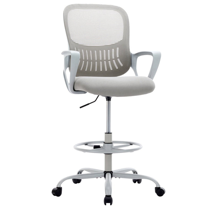 Tall Ergonomic Office Chair - Adjustable Foot Ring / Swivel Seat, Standing Desk Height