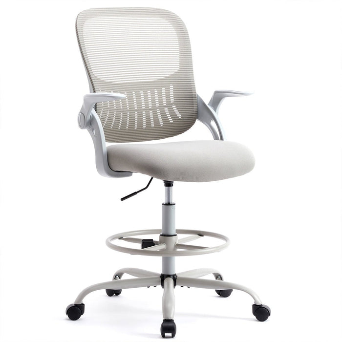 Tall Ergonomic Office Chair - Adjustable Foot Ring / Swivel Seat, Standing Desk Height