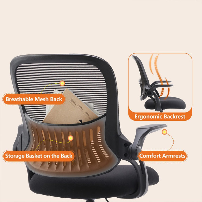 Tall Ergonomic Office Chair - Adjustable Foot Ring / Swivel Seat, Standing Desk Height