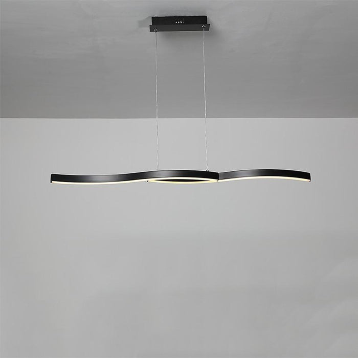 Dual Wave Gazebo Chandelier Metal PVC Island Dining Chandelier with 2 Lights
