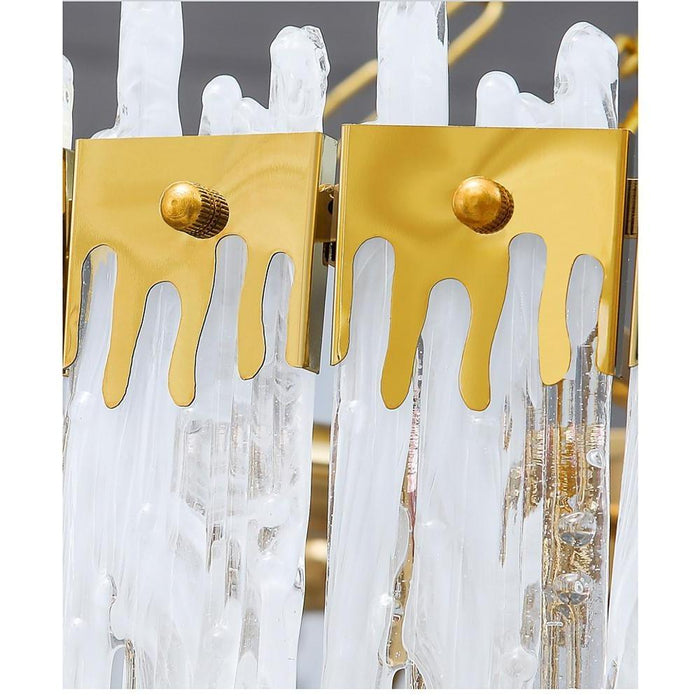 Nordic Style Round Gold Crystal Chandelier: 16 cord. Gold. Neutral Light