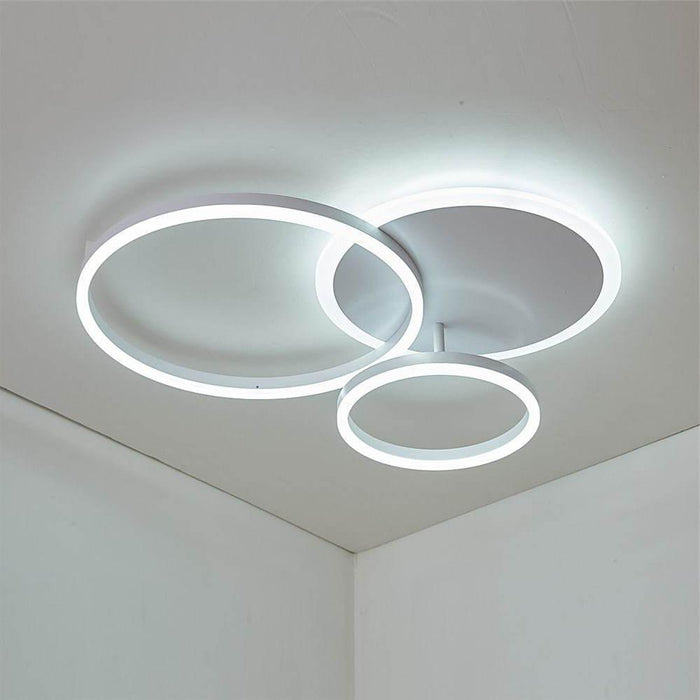 3-Layers LED Modern Circle Flush Mount Light - 3-Color Dimmable. 26x20