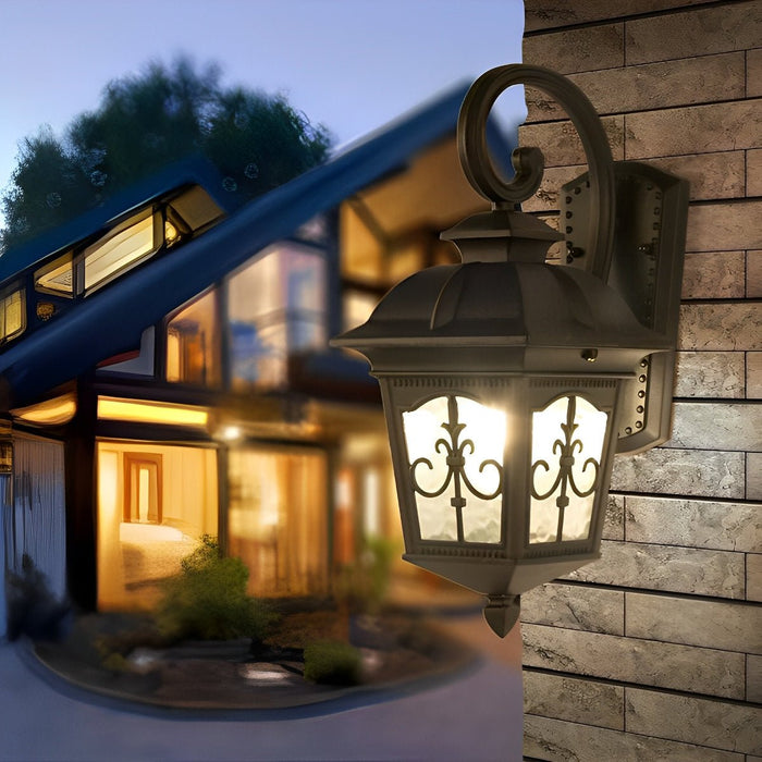 Vintage European Outdoor Wall Sconce, Waterproof Security, Porch/Patio/Entryway Lighting