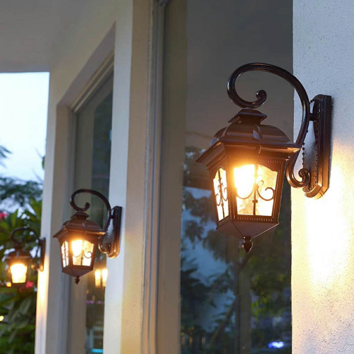 Vintage European Outdoor Wall Sconce, Waterproof Security, Porch/Patio/Entryway Lighting