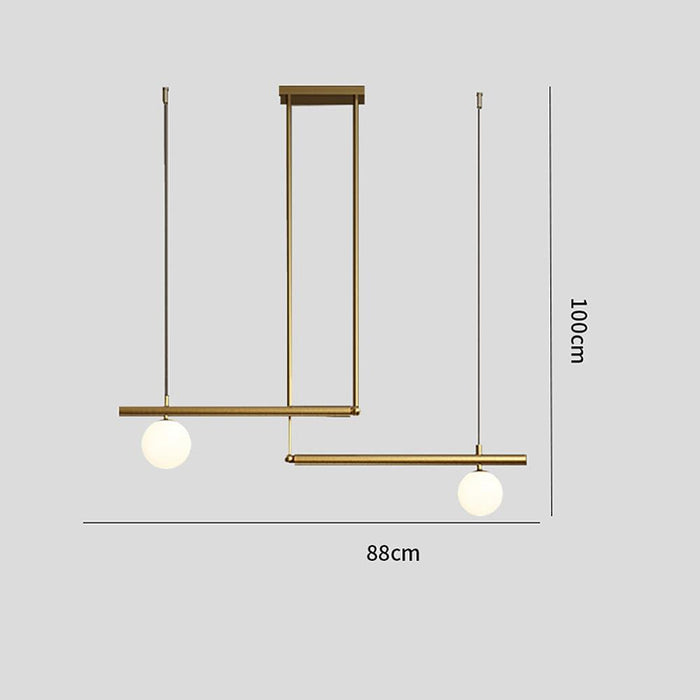 Linear Globe Dining Room Chandeliers Copper Glass Island Kitchen