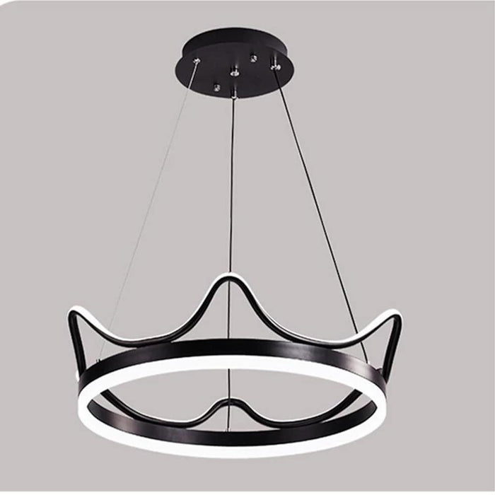 Dimmable Crown Chandelier Pendant  LED Aluminum Acrylic Living Room Ceiling Lights