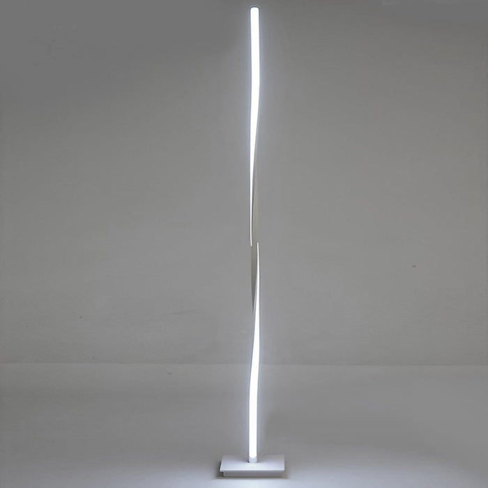 49 Inches Iron Simple Strip Stepless Dimming Helix Floor Lamp with Remote Control RGB LED Standing Lamp